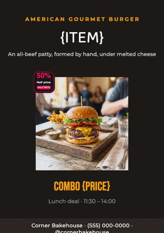 Artisan Burger Lunch Combo preview
