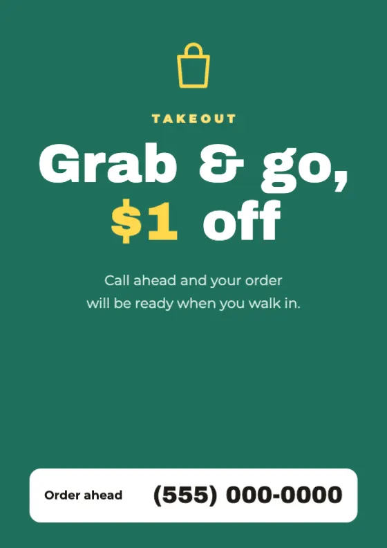 Takeout discount POP preview