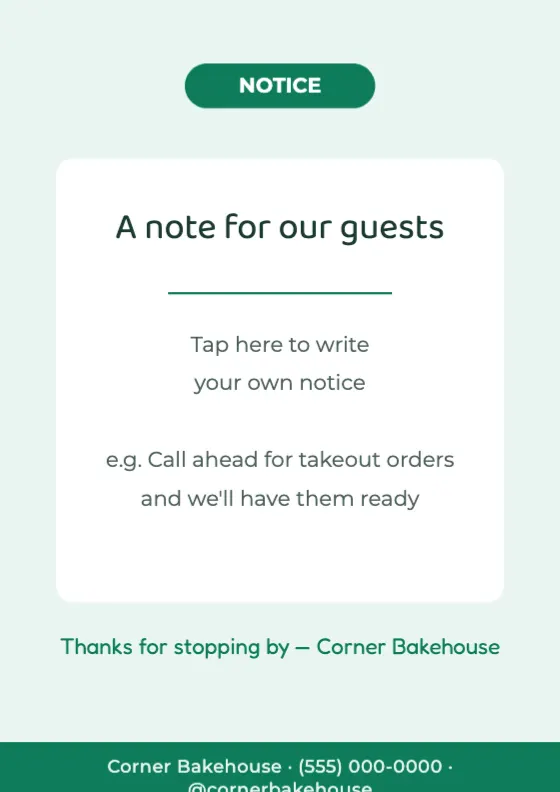 Mint Notice preview