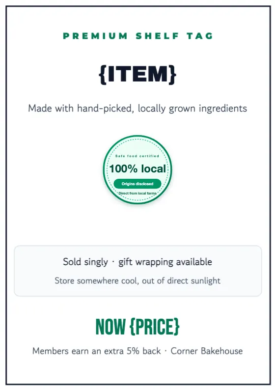 Shelf Rack Tag & Product Label preview