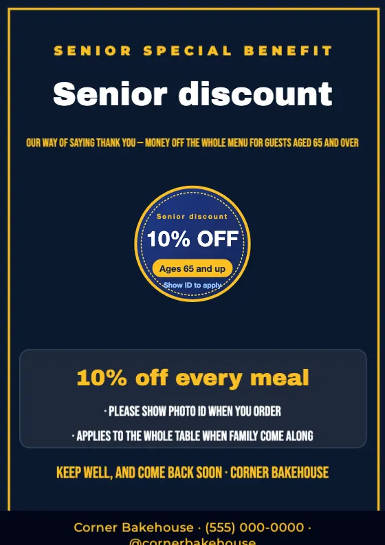 Senior Citizen Appreciation Discount preview