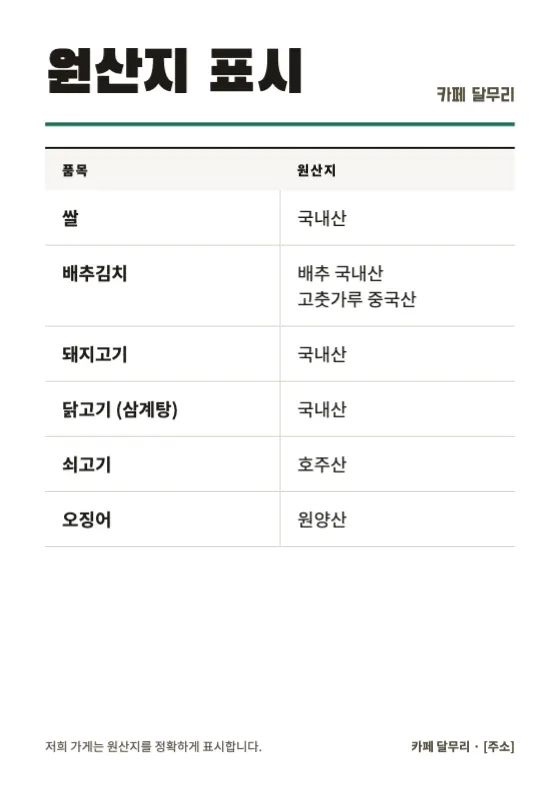 원산지 표시판 미리보기